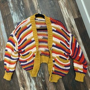 Zara Vibrant Striped Knit Cardigan